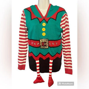 Poof Merry Christmas Elf Hooded Sweater